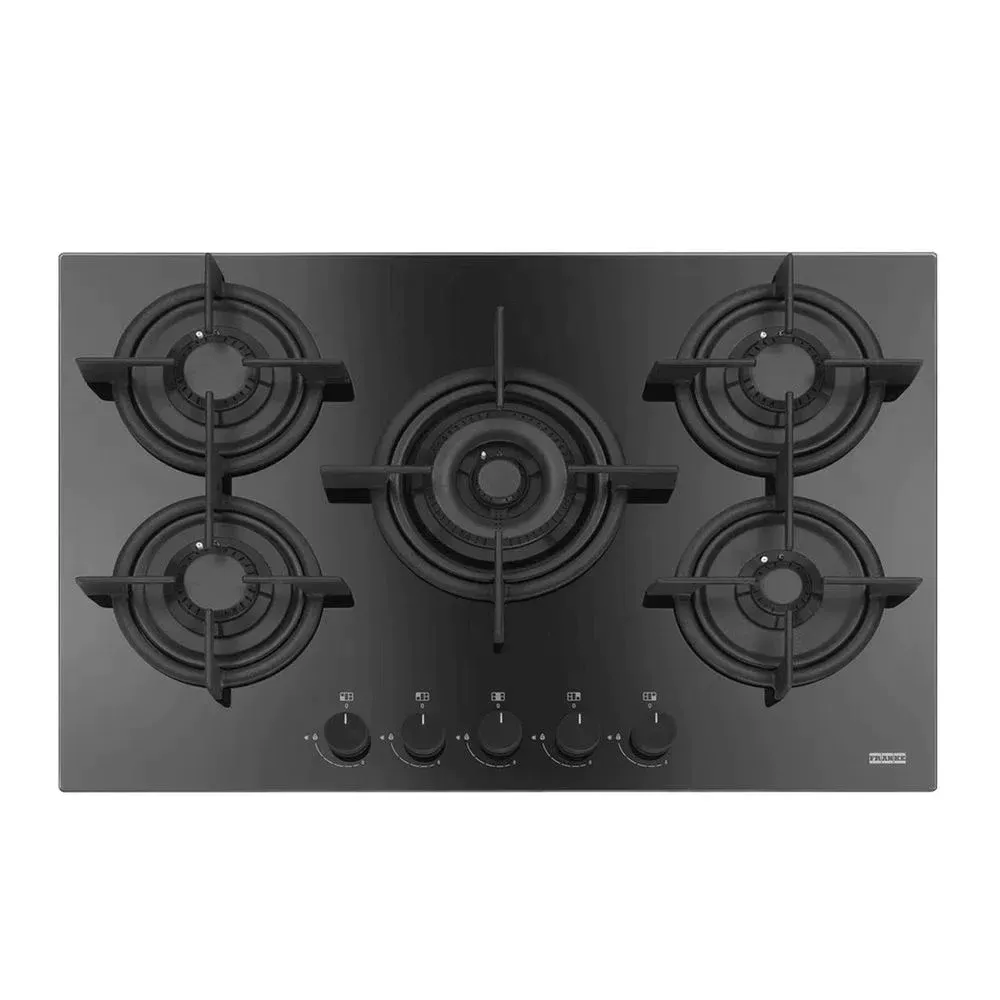 Cooktop Gás Crystal Franke 75x51 5 Queimadores c/ Kit de Conversão